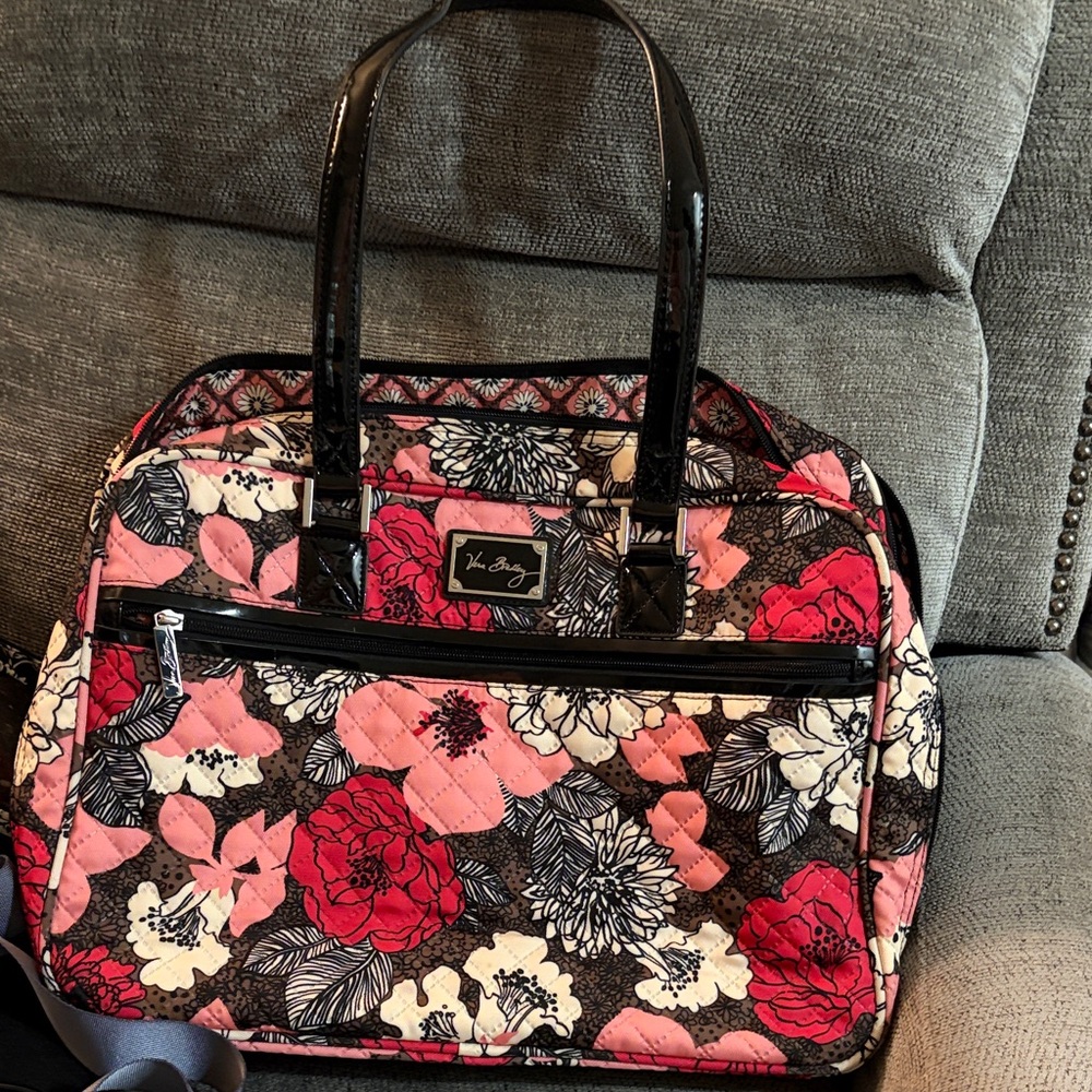Vera Bradley Weekender Bag -Retired Mocha Rouge Pattern - Picture 6 of 8